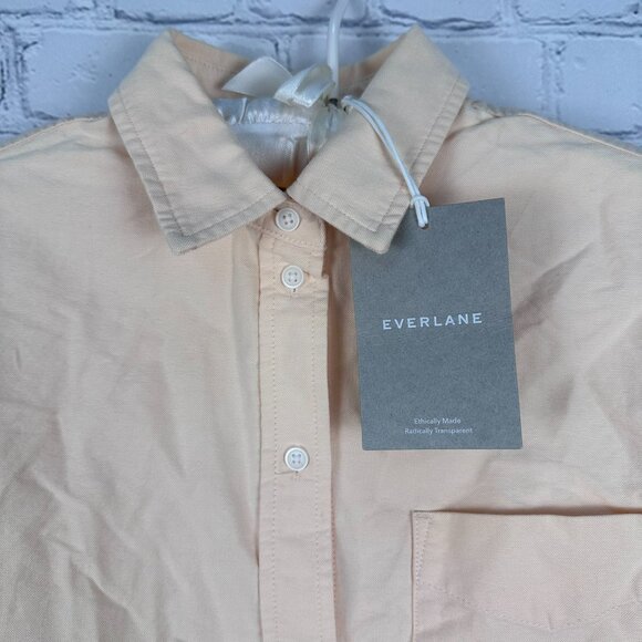 Everlane The Relaxed Oxford Organic Cotton Button Long Sleeve Shirt, Apricot - Picture 5 of 14